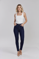Calça Jeans Skinny Feminina Cós Alto Up Country