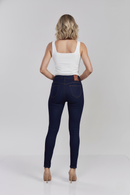 Calça Jeans Skinny Feminina Cós Alto Up Country