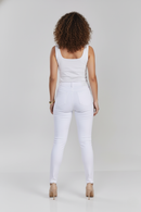 Calça Skinny Branca Cós Alto Premium